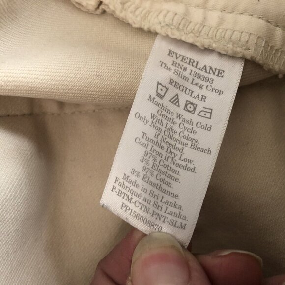 Everlane The Slim Leg Crop Pants Womens 10 Sandstone Stretch - Picture 9 of 10